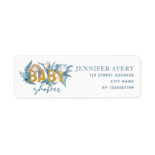 Baby Shower Safari Animals Return Address Label