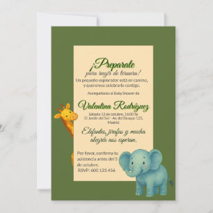 Baby Shower Safari Editable Minimalist Elephant Invitation