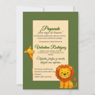Baby Shower Safari Editable Minimalist Leon Invitation