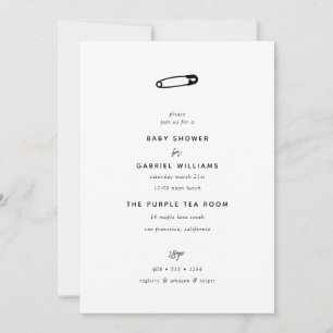 Baby Shower Safety Pin Baby Invitation