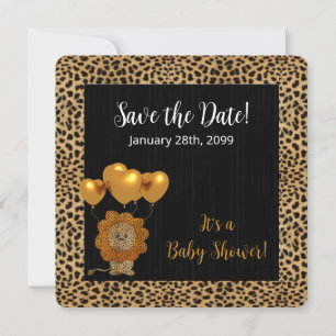 Baby Shower Save the Date Cheetah Print
