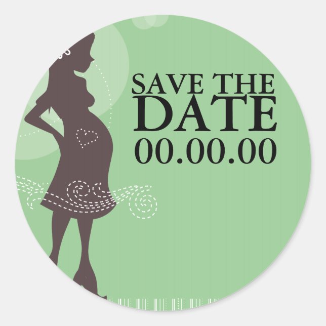 Baby Shower Save the Date Classic Round Sticker (Front)