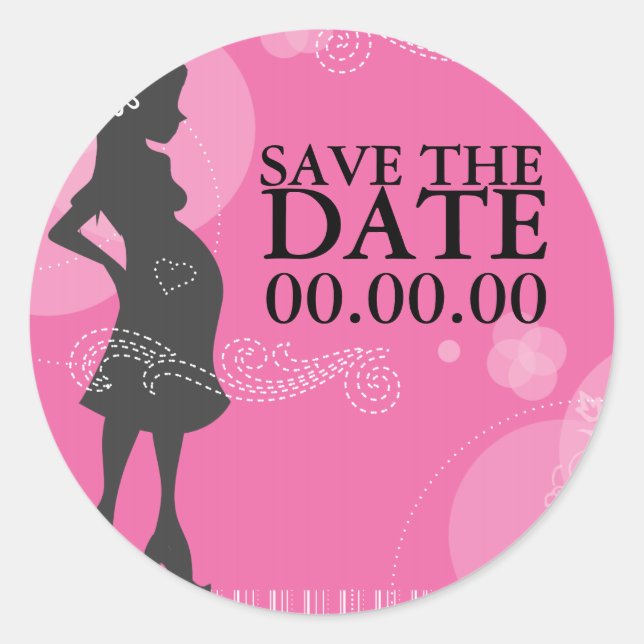 Baby Shower Save the Date Stickers (Front)