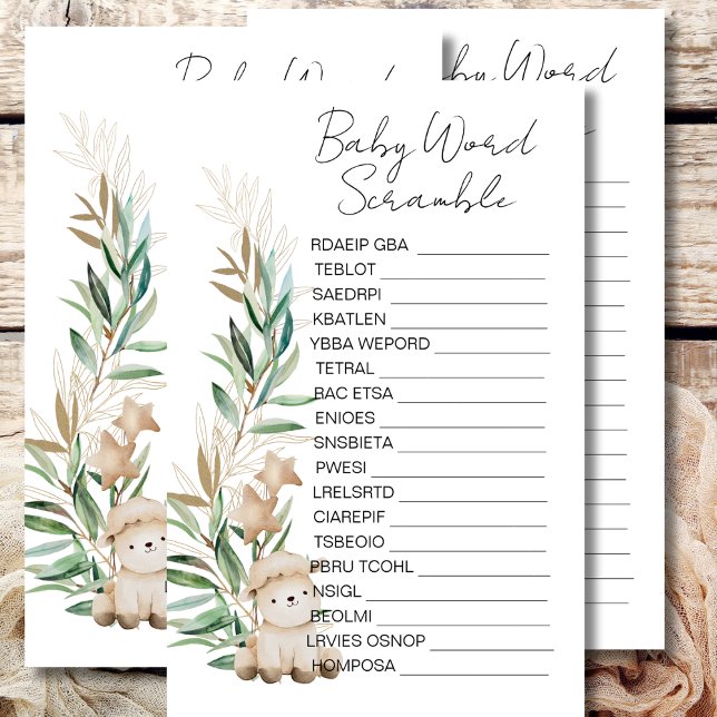 Baby Shower Scramble Sweet Little Lamb Greenery (Creator Uploaded)