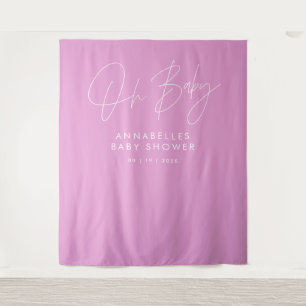 Baby shower script modern cerise pink elegant tapestry