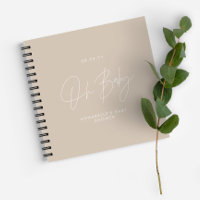Baby shower script modern natural cream guest