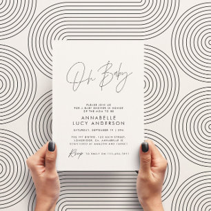 Baby shower script modern natural elegant invitati invitation