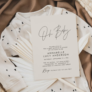 Baby shower script modern natural elegant invitation