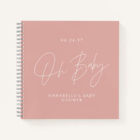 Baby shower script modern rose pink guest