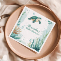 Baby Shower Sea Turtle Watercolor