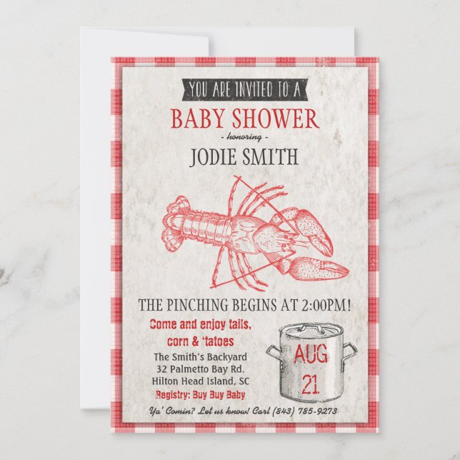 Baby Shower Seafood Boil Invitation (Front)