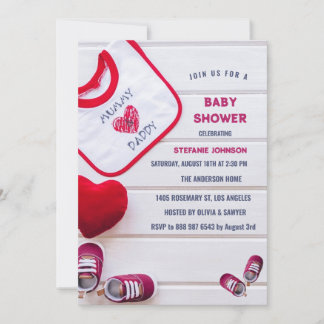 baby shower shoe purple invitation