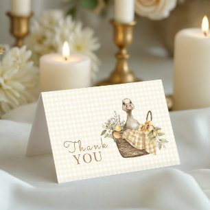 Baby Shower Silly Goose Lemon  Thank You Card