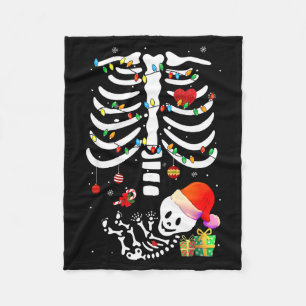 Baby Shower Skeleton Christmas Pregnancy Announcem Fleece Blanket