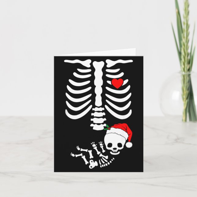 Baby Shower Skeleton Christmas Santa Pregnancy Ann Card (Front)