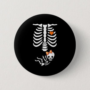 Baby Shower Skeleton Halloween Pregnancy Annouceme 6 Cm Round Badge