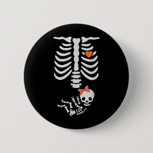 Baby Shower Skeleton Halloween Pregnancy Annouceme 6 Cm Round Badge