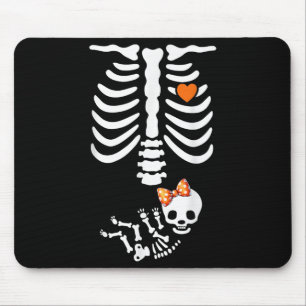 Baby Shower Skeleton Halloween Pregnancy Annouceme Mouse Pad