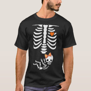 Baby Shower Skeleton Halloween Pregnancy Annouceme T-Shirt