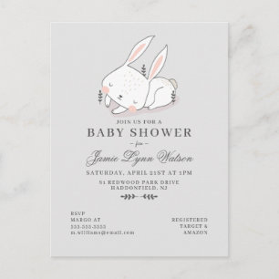 BABY SHOWER   Sleepy Bunny Invitation Postcard