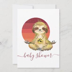 Baby Shower Sloth Pink Wild Jungle Safari Animals  Invitation
