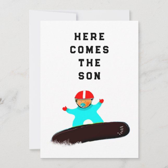 Baby Shower Snowboarder Invitations (Front)