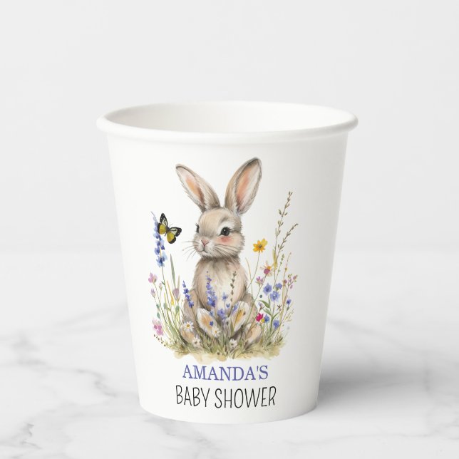 Baby Shower Some bunny wildflowers Paper Cups (Front)
