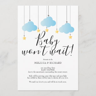 Baby Shower, Sprinkle Boy Blue Cancellation Card