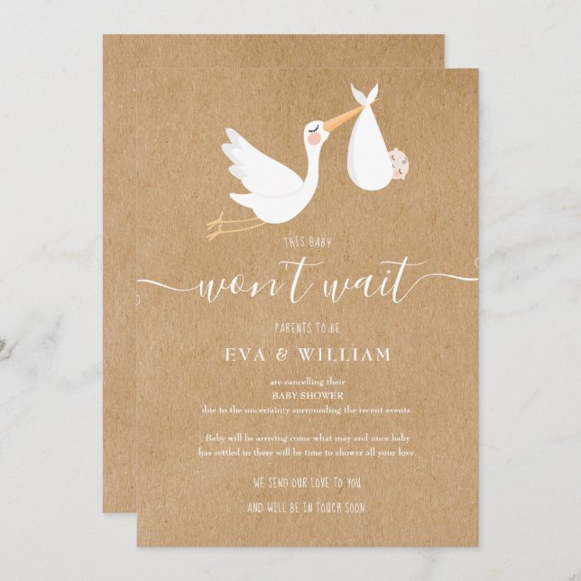 Baby Shower, Sprinkle Cancellation Card (Front/Back)