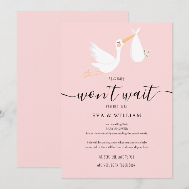 Baby Shower, Sprinkle Cancellation Card (Front/Back)