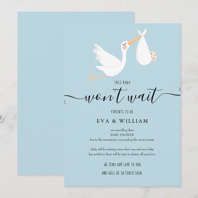 Baby Shower, Sprinkle Cancellation Card (Front/Back)