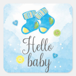 Baby shower square sticker