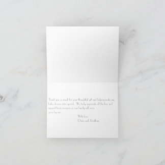 Baby Shower Stalk with Butterflies Thank You Note Card