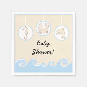 Baby Shower Standard Cocktail Napkin "Sea Mobile"