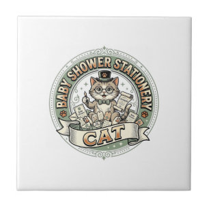 Baby Shower Stationery Cat Baby Shower Stationery Ceramic Tile
