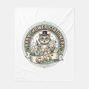 Baby Shower Stationery Cat Baby Shower Stationery  Fleece Blanket