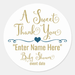 BABY SHOWER STICKER   A SWEET THANK YOU