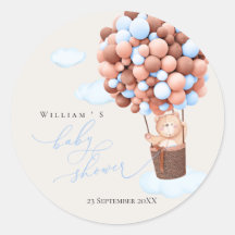 Baby Shower Sticker Bear Balloon