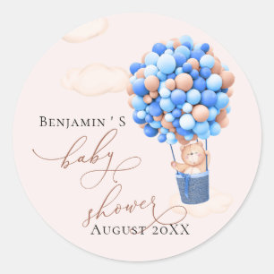 Baby Shower Sticker Bear Balloons Chocolate