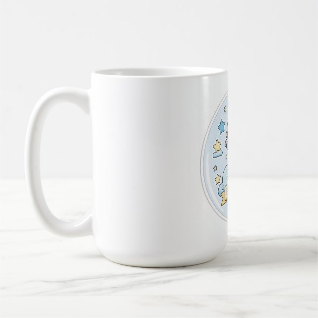 Baby shower sticker for boy coffee mug (Left)