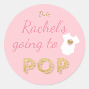 BABY SHOWER STICKER GOING TO POP