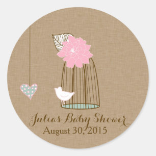 Baby Shower Sticker Hanging Cages & Jars Pink Mint