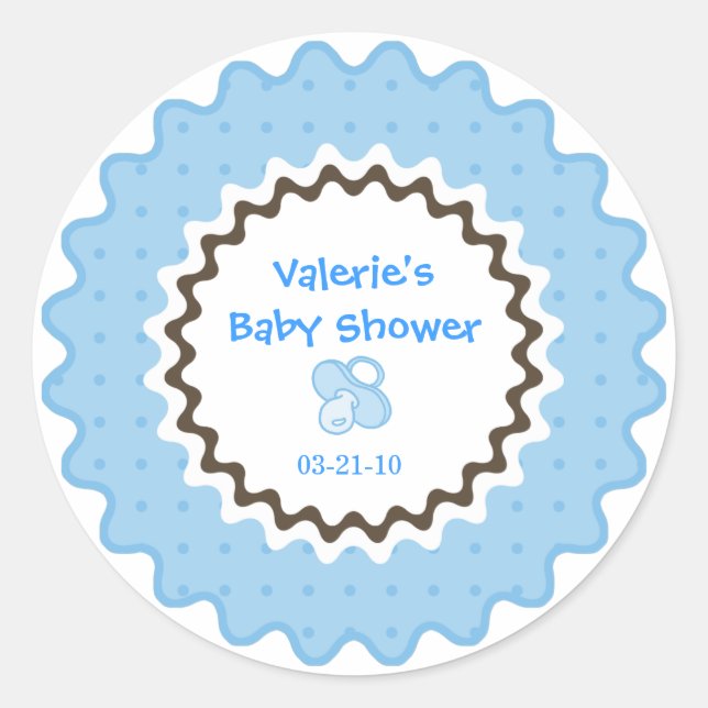 Baby Shower Sticker/Party favour Classic Round Sticker (Front)