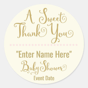 BABY SHOWER STICKER sweet thank you