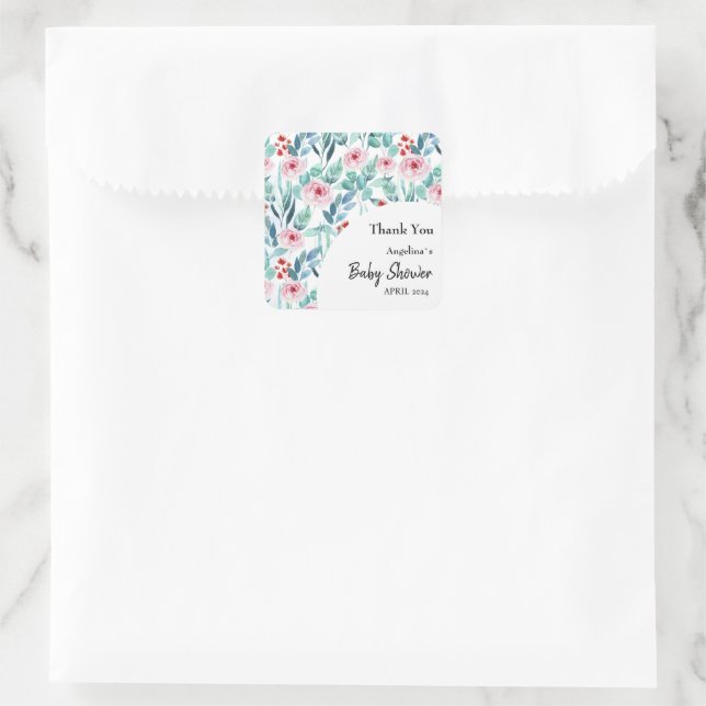 Baby shower sticker with cute design. (Bag)