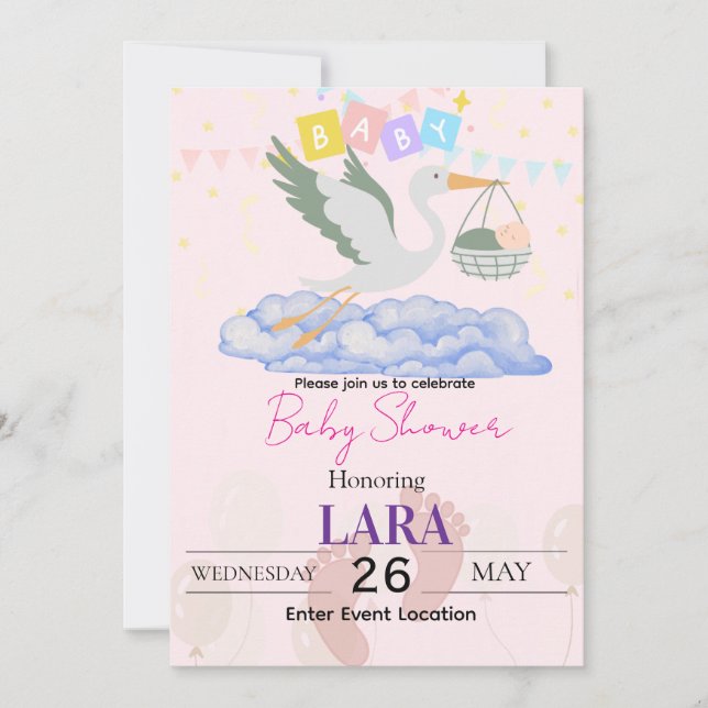 Baby Shower Stork Card (Front)