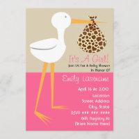 Baby Shower - Stork With Giraffe Print Bundle