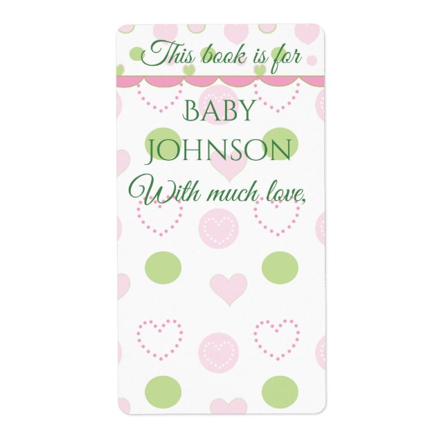 Baby Shower "Sugar & Spice" Bookplate Sheet of 8 (Front)