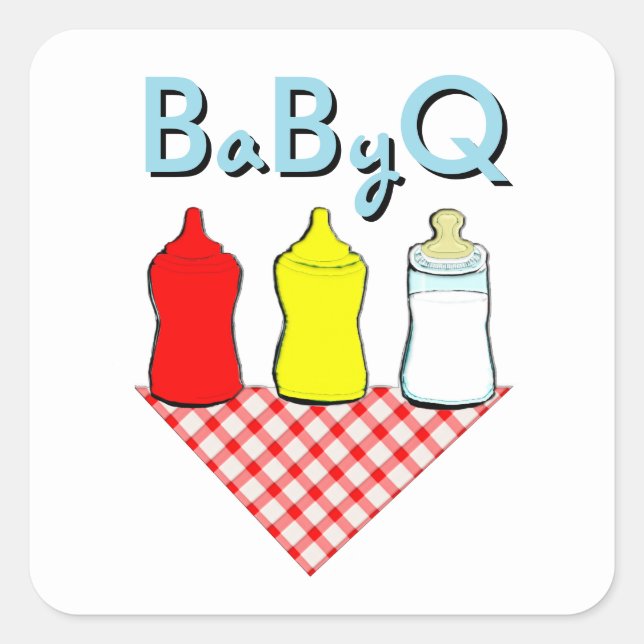Baby Shower Summer BBQ Square Sticker (Front)