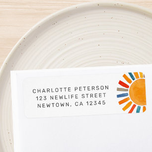 Baby Shower Sun Return Address Label